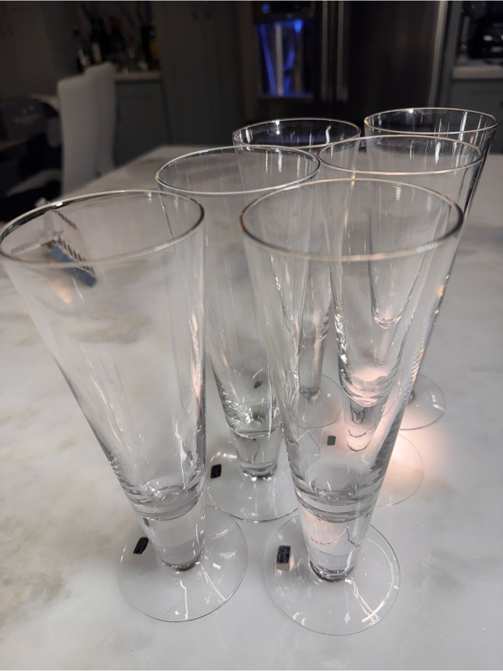 Set of 6 Boda Sweden Crystal Pilsner Beer Glasses 8 oz Scandinavian Stemware
